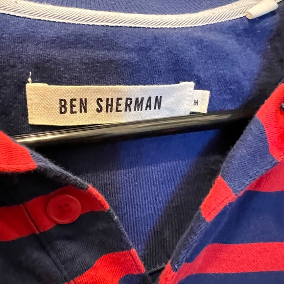 Men’s Medium Striped Ben Sherman polo blue & red - Picture 4 of 4